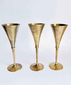 Vintage Nickel-Plated Brass <b>Wine</b> <b>Goblet</b> Unique Home Bar Wedding & Party Decor Similar to Beer glass Gift Idea - Product Image 2