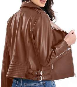 Chaqueta de Cuero Acolchada Estampada para Mujer, Moda de Lujo, Estilo Contemporáneo, Invierno - Product Image 4