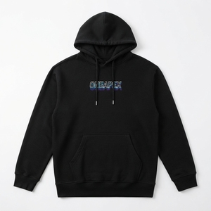 Sudadera con Capucha Personalizada con Logotipo Bordado en Neón Negro, Sudadera de Hombre, Sudadera con Capucha Estilo Urbano - Product Image 2