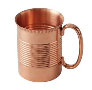 Mug en cuivre de qualité supérieure, verre à eau, design côtelé, tasse Julep en métal, vaisselle de cuisine, mugs en cuivre pur - Product Image 2