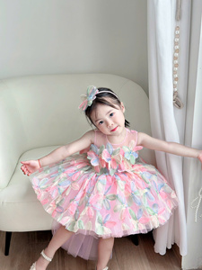 Nouvelle Robe de Princesse en Tulle Fleuri 161 Couleurs, Robe de Soirée Jardin des Fleurs 3D avec Boutons au Dos, Vente en Gros OEM ODM Direct Usine - Product Image 4