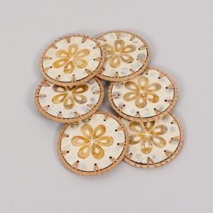 Wood <b>coaster</b> set with holder superior quality rattan mother of pearl <b>coasters</b> <b>drink</b> cup mats - Product Image 3