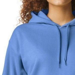 Sweat à capuche pour femme bleu ciel, à manches longues, en polaire, avec poche kangourou, décontracté, logo personnalisé, vente en gros, fournisseur de sweats à capuche - Product Image 4