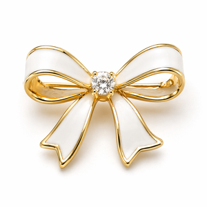 เข็มกลัดโบว์คริสตัลดีไซน์หรูหราประดับเพชรพลอยสำหรับผู้หญิง - Product Image 5