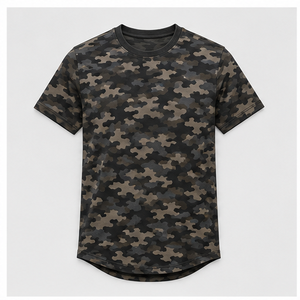 Custom <b>Charcoal</b> Khaki Compressed Rock Camouflage Print Mens Short Sleeve Crew Neck <b>T</b>-<b>Shirt</b> MTS-CAMO-0023 - Product Image 1