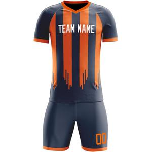 Uniforme de Fútbol Personalizado para Hombre, Cuello en V, Manga Corta, Rayado, 100% Poliéster, Absorbe la Humedad, Ajuste Atlético, Ropa de Equipo - Product Image 5