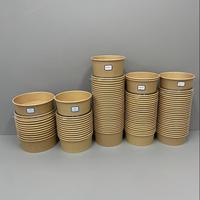 Bol à salade rectangulaire en papier kraft avec couvercles en papier, disponible en 500 ml, 750 ml, 1000 ml, 950 ml, 1250 ml, 1450 ml