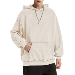 Hoodie Oversize Vintage Délavé à l'Acide en Coton Lourd 420 g/m² de Haute Qualité, Épaules Tombantes, Sans Cordon, en Molleton Bouclette - Product Image 2
