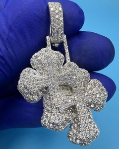 Pendentif Moissanite Diamant Croix Croisée en Argent 925, Bijou Hip Hop Iced Out, Pendentif Religieux, Bijoux Chrétiens - Product Image 1