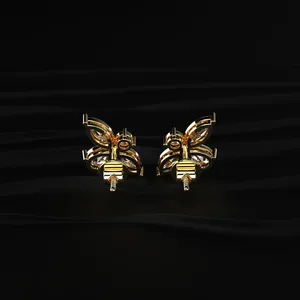 Marquise Round and Pear Shape Diamond Butterfly <b>Stud</b> <b>Earrings</b> <b>Fine</b> Diamond <b>Stud</b> <b>Earrings</b> Delicate Diamond <b>Earrings</b> with VVS-VS - Product Image 4