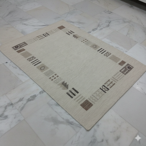 พรมปูพื้นสไตล์โบฮีเมียนปรับแต่งได้ลาย Paisley | ฐานครีมกลางสำหรับตกแต่งบ้าน - Product Image 4