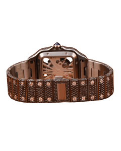 Montre à quartz de qualité supérieure avec cadran squelette intelligent en moissanite et diamants noirs, disponible à un prix abordable - Product Image 4