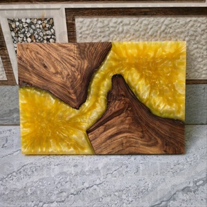 Handmade Epoxy Resin Cheese Board Wooden Serving Board for Kitchen Charcuterie <b>Platter</b> Custom Design - Product Image 4