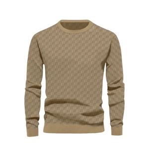 Pull-over en maille unie blanche pour homme, polyester/nylon, respirant, anti-plis, manches classiques, vêtement décontracté d'hiver - Product Image 2
