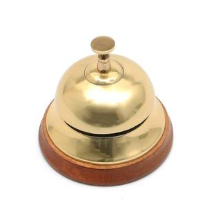 Campana de Mesa Decorativa de Aluminio Pulido Dorado, Campana de Mesa de Aluminio con Botón de Presión - Product Image 1