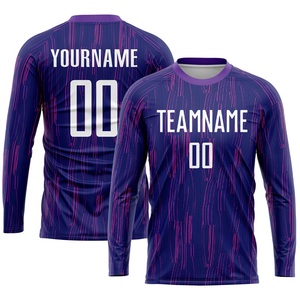 Ensemble de maillots de football personnalisés violets les plus vendus, à manches courtes et longues, uniforme de football respirant, vêtements d'équipe, fabricant OEM, vente en gros - Product Image 5