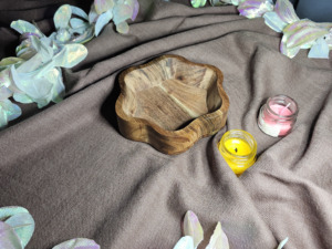 Cuenco de Madera Hecho a Mano de Lujo para Velas |   Recipiente para Velas de Madera Natural de Primera Calidad - Product Image 4
