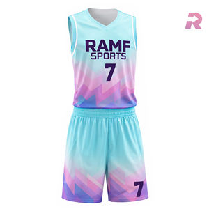 เสื้อบาสเก็ตบอลคุณภาพสูงสั่งทำได้  แบบยูนิเซ็กซ์ ไซส์ใหญ่ ระบายอากาศได้ดี ทนทาน ผ้าตาข่าย พิมพ์ลายแบบซับลิเมชั่น พร้อมชื่อและหมายเลข สำหรับทีมกีฬา - Product Image 1