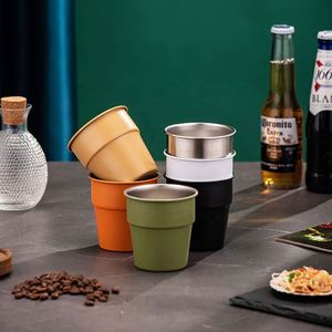 Custom Logo & Colors 8oz Stackable Stainless Steel Durable Beverage <b>Cup</b> Reusable Drinkware for Event Giveaways - Product Image 3