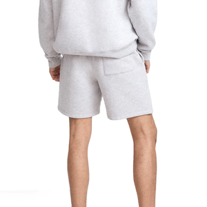 Shorts Bermuda en coton uni pour homme, taille mi-haute, cordon élastique, décontracté, avec poches - Product Image 1