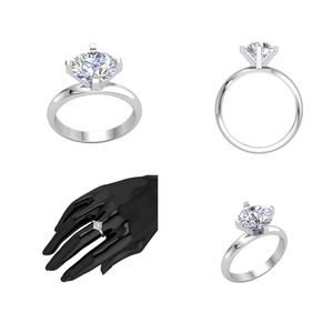 Anillo de Diamante Cultivado en Laboratorio de 1.85ct, Color E, Chapado en Rodio, Oro Blanco/Amarillo de 10k, Joyería de Lujo Personalizada Divya Creations, Certificado IGI - Product Image 2