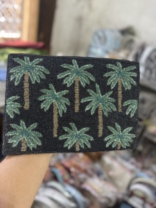 Handmade <b>Beaded</b> Grinch Christmas <b>Purse</b> Striped Pattern Flap Closure Shoulder Bags Gift Bohemian Style handmade Bag Wholesale - Product Image 6