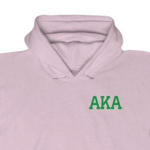 Sudadera con Capucha Rosa Claro AKA con Estampado de Escudo Verde, Sudadera de Forro Polar Unisex para Hermandades Griegas, OEM ODM - Product Image 3