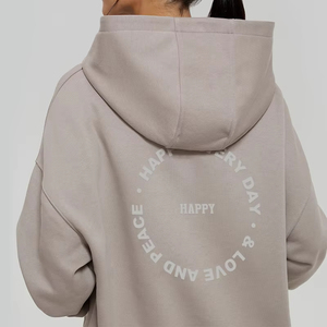 Sudadera con Capucha para Mujer, Color Sólido, Manga Larga, Estilo Casual, 100% Algodón Tejido Transpirable, con Logotipo Frontal, para Otoño - Product Image 4