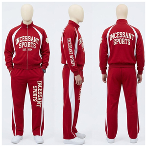 Wholesale Autumn Winter Hooded Sweatpants Jogger Suits Solid Tracksuit <b>Sweat</b> <b>Set</b> Custom Patchwork Dyed 100% Cotton Tracksuits - Product Image 2