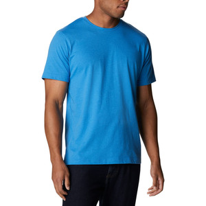 Camiseta de Manga Corta con Cuello Redondo Azul para Hombre, 100% Algodón, Corte Regular, Color Sólido Informal, Tejido de Punto Jersey - Product Image 3