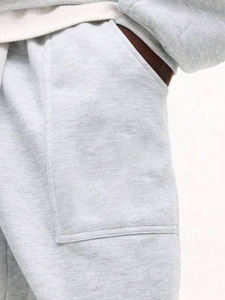 Mens <b>Grey</b> Melange Solid Oversized Pullover <b>Hoodie</b> and Matching Pants Tracksuit OEM ODM Wholesale Apparel - Product Image 6