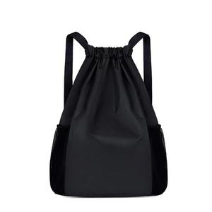 Sac à dos à cordon de grande capacité, imperméable, en Oxford, pour le sport, la gym, les voyages, avec poches latérales - Product Image 5