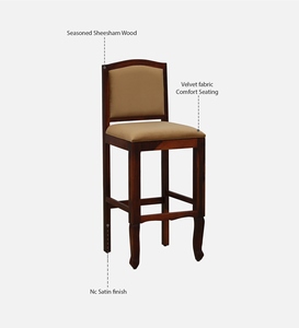 PU Leather <b>Bar</b> <b>Stool</b> Honey Oak Finish Counter <b>Height</b> Kitchen Furniture Handcrafted Durable <b>Adjustable</b> Metal Base Commercial Use - Product Image 3