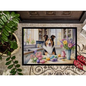 24H X 36W Easter Collie Indoor/Outdoor <b>Doormat</b> Non-Slip <b>Washable</b> Low Pile for Entryway Front Door Decorative Indoor Outdoor Rugs - Product Image 3