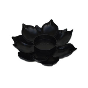 Black <b>T</b>-<b>light</b> Holder Flower Design Painted Finishing <b>Candle</b> Holder for Home Villa Dinner and Wedding Design Festive Decor - Product Image 2