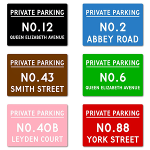 CIFbuy Targa Personalizzata in Metallo per Parcheggio Privato con Numero Civico e Nome Strada, con Servizio di Ritiro - Product Image 1