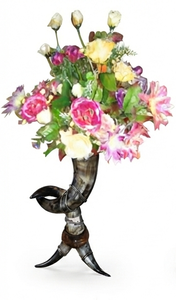 Escultura Floral Moderna de Resina Plateada Cepillada con Base de Madera, Figura Artística Decorativa para Mesa, Centro de Mesa para Bodas, Hecha a Mano, Alta Calidad - Product Image 5