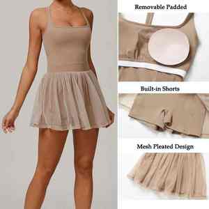 Falda pantalón de tenis para mujer, de alto rendimiento, con top, que absorbe la humedad, ajuste suave y ágil, para entrenamiento y partido. - Product Image 6