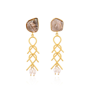 Handmade Natural Mother of Pearl <b>Dangle</b> <b>Earrings</b> for Women - Product Image 1
