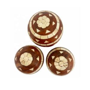 Boule incrustée d'os de buffle au design moderne pour Showpiece Vaisselle Décorative Boules Centre de Table de Salon Boules Douées Décoration Maison - Product Image 4