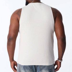 Débardeur de musculation sans manches côtelé, coupe ajustée, extensible, personnalisable, sans logo, style mode outdoor, prix usine - Product Image 5