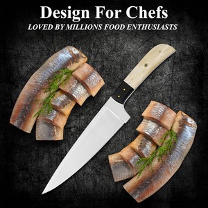 Cuchillo de Cocina de Acero Inoxidable Forjado a Mano, Personalizado, de 7 Pulgadas, Estilo Vintage, Ambidiestro, Marca UA Supplies - Product Image 1