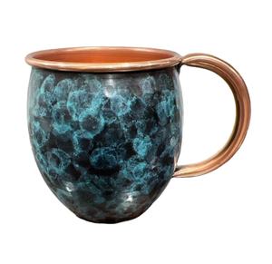 Mug Emma Copper Moscow Mule, finition patine, antidérapant, vaisselle vintage pour boissons - Product Image 1