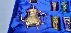 ชุดน้ำชาทองโมร็อกโกถาดแว่นตาและชุดกาน้ำชาในแพ็คของขวัญ - Product Image 3