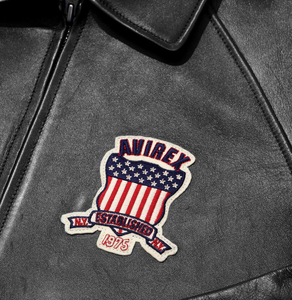Veste en cuir AVIREX pour homme, veste bomber Avirex édition USA, veste de pilote américaine, veste en cuir véritable, noire - Product Image 4
