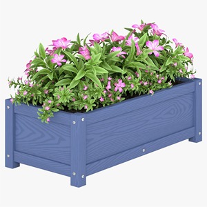 Jardinera de Madera Azul para Exteriores, Maceta para Plantas de Estilo Rústico - Product Image 3
