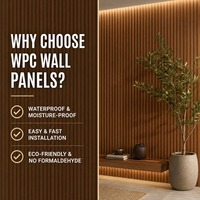 4 options de couleurs Panneau mural en WPC imitation bois Revêtement intérieur |   Panneau mural imperméable, résistant à l'humidité, ignifuge et durable