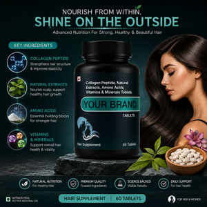 Tabletas de Suplemento para el Crecimiento del Cabello de Calidad de Exportación con Colágeno, Biotina y Aminoácidos - Product Image 5