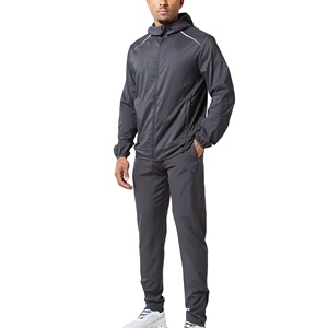 Veste coupe-vent légère pour homme, ensemble de survêtement en nylon et polyester, bande réfléchissante, design personnalisable, haute qualité, ensemble 2 pièces - Product Image 1