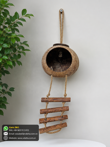 Casa para Pájaros de Cáscara de Coco Natural para Loros, Hámsteres y Ardillas |   Duradero y Ecológico Hecho a Mano |   Precio de Fábrica al por Mayor OEM - Product Image 6